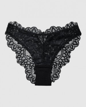 La Senza High Leg Cheeky Panty Women Underwear Black | WvhlBWWS