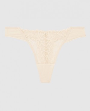 La Senza High Leg Thong Panty Women Underwear Pearl | 9h84djIn