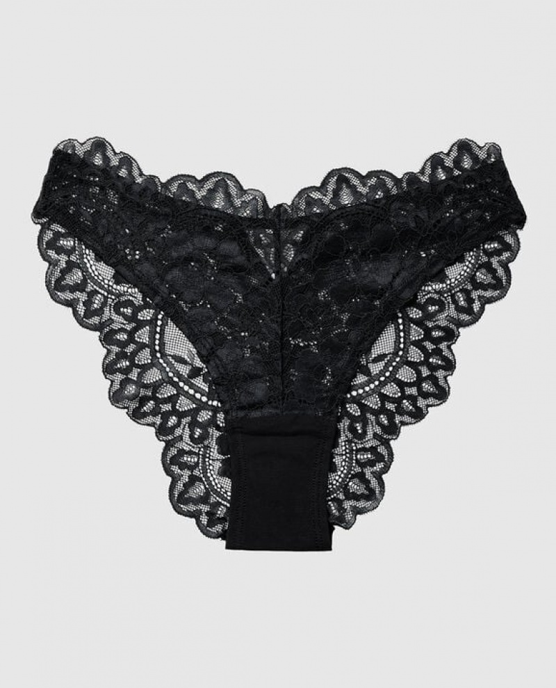 La Senza High Leg Cheeky Panty Women Underwear Black | WvhlBWWS