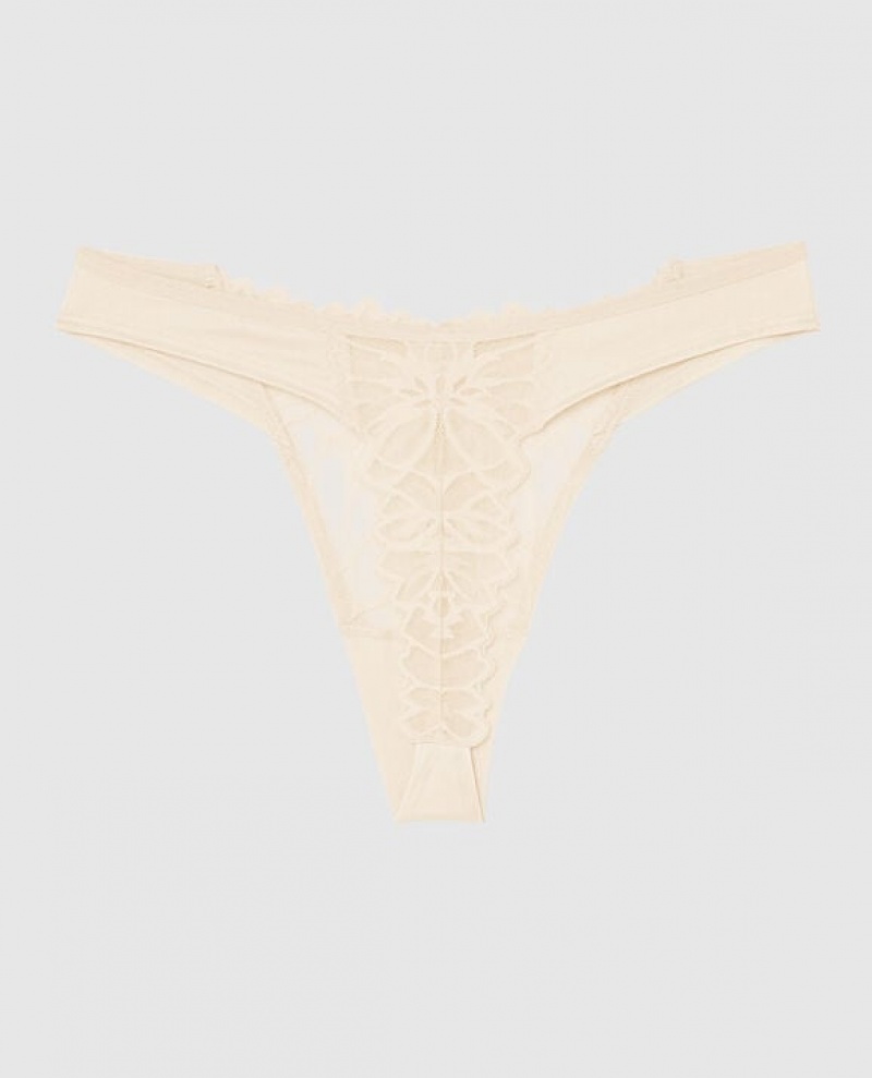 La Senza High Leg Thong Panty Women Underwear Pearl | Vw5iZe0c
