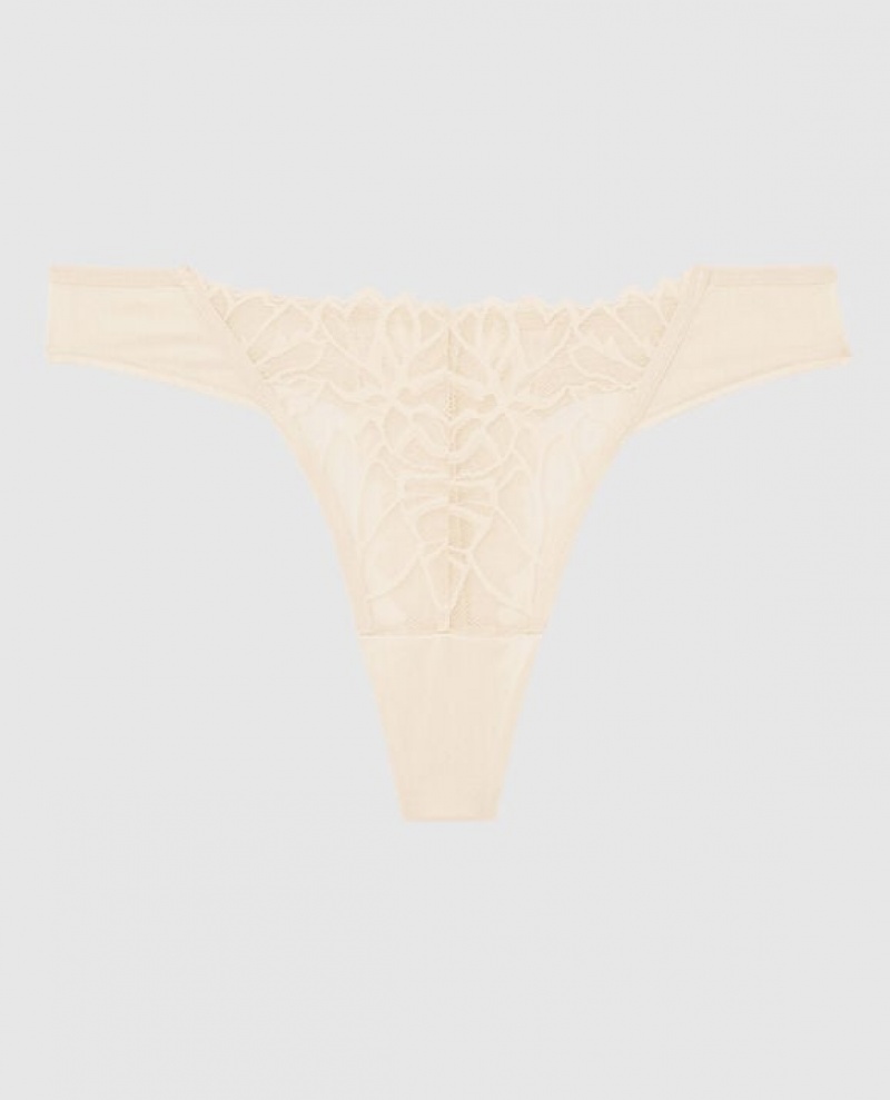 La Senza High Leg Thong Panty Women Underwear Pearl | Vw5iZe0c