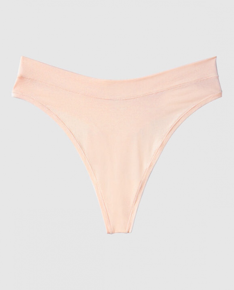La Senza High Leg Thong Panty Women Underwear Pink | iwn0e0bJ