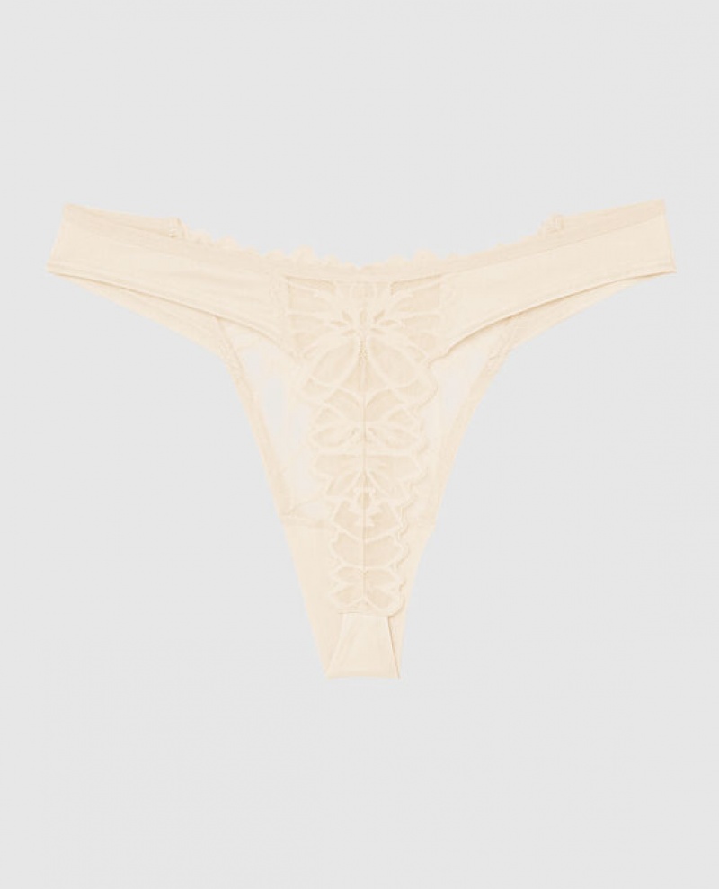 La Senza High Leg Thong Panty Women Underwear Pearl | 9h84djIn