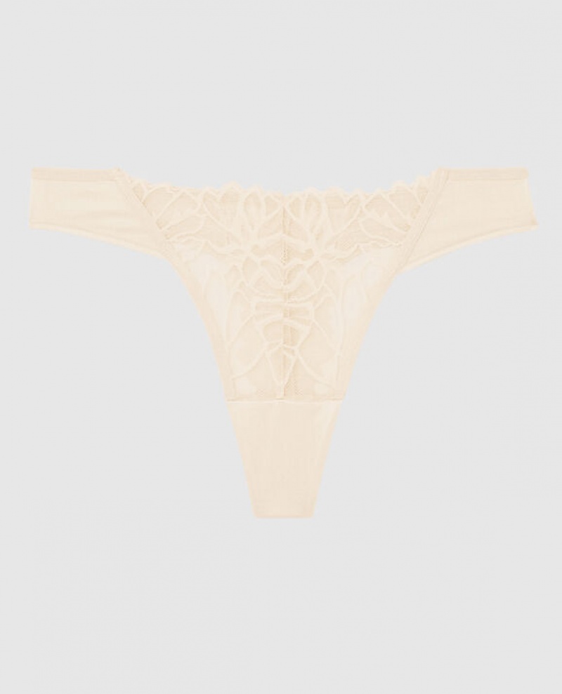 La Senza High Leg Thong Panty Women Underwear Pearl | 9h84djIn