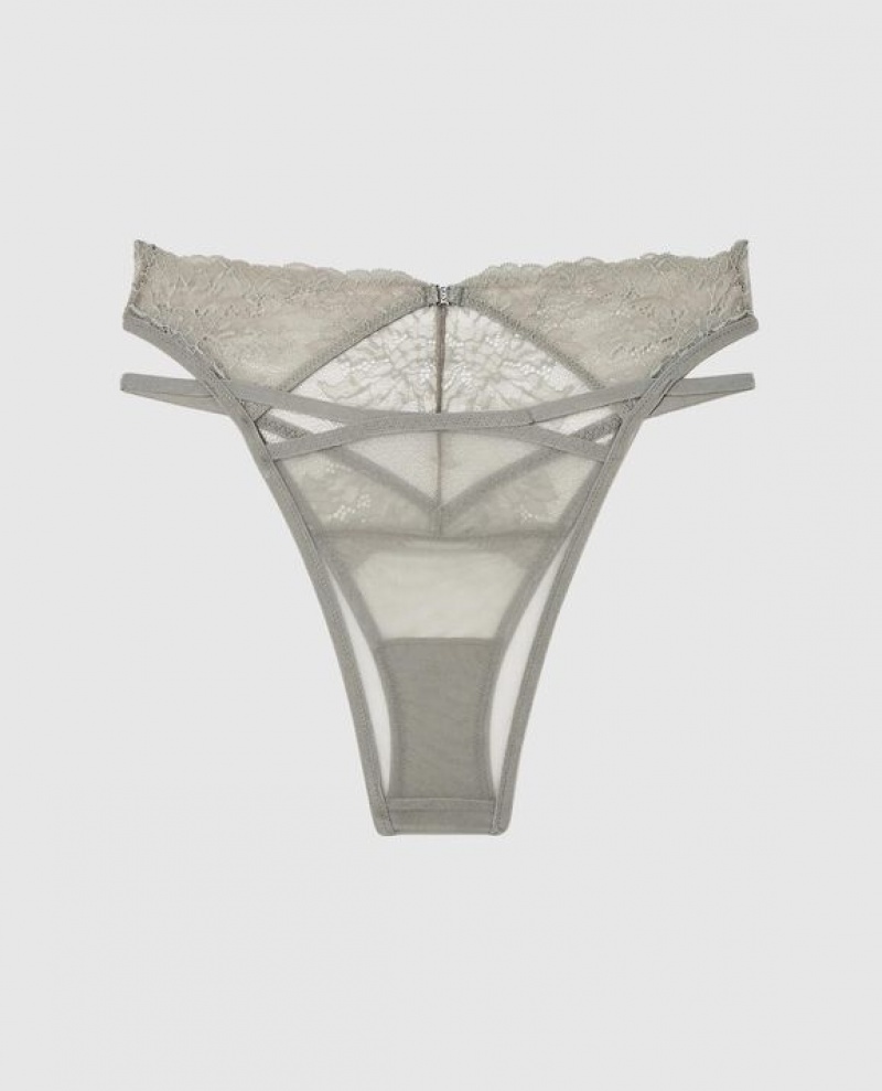 La Senza High Waist Cheeky Panty Women Lingerie Silver | WKTnqkLE