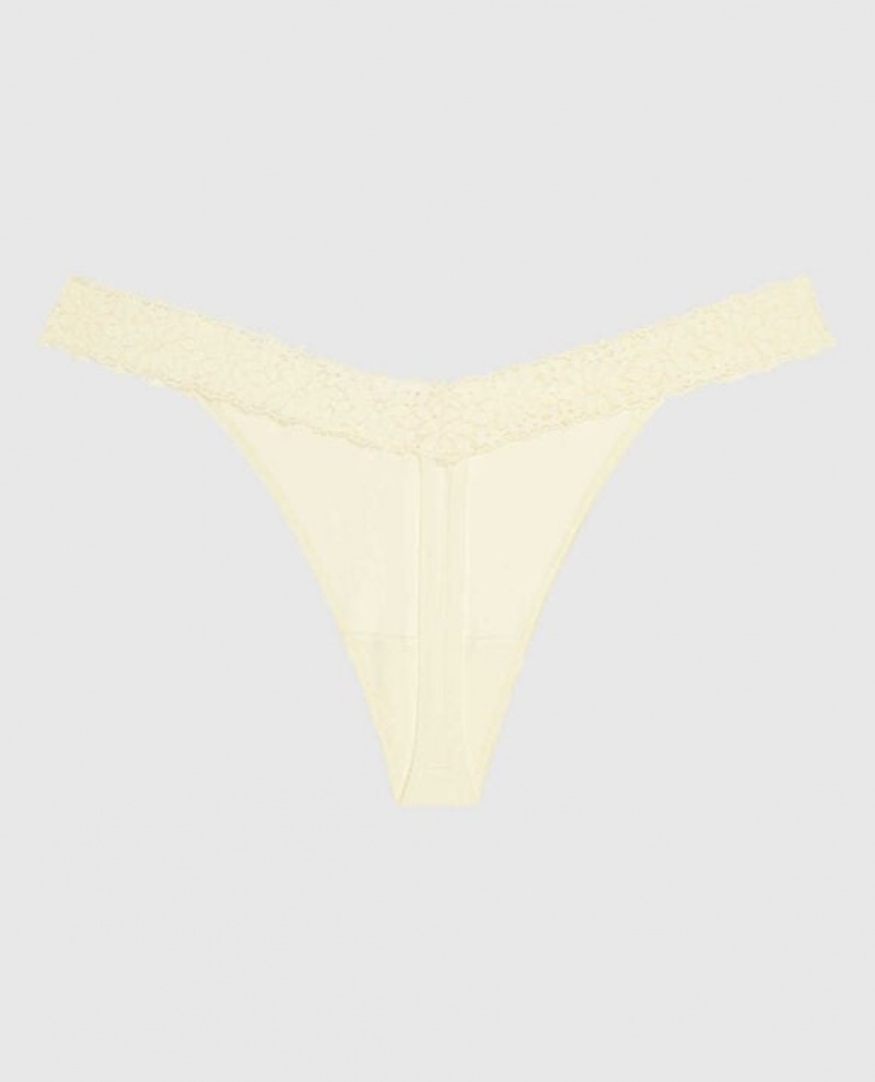La Senza Thong Panty Women Underwear Cream | GFF2uMTi
