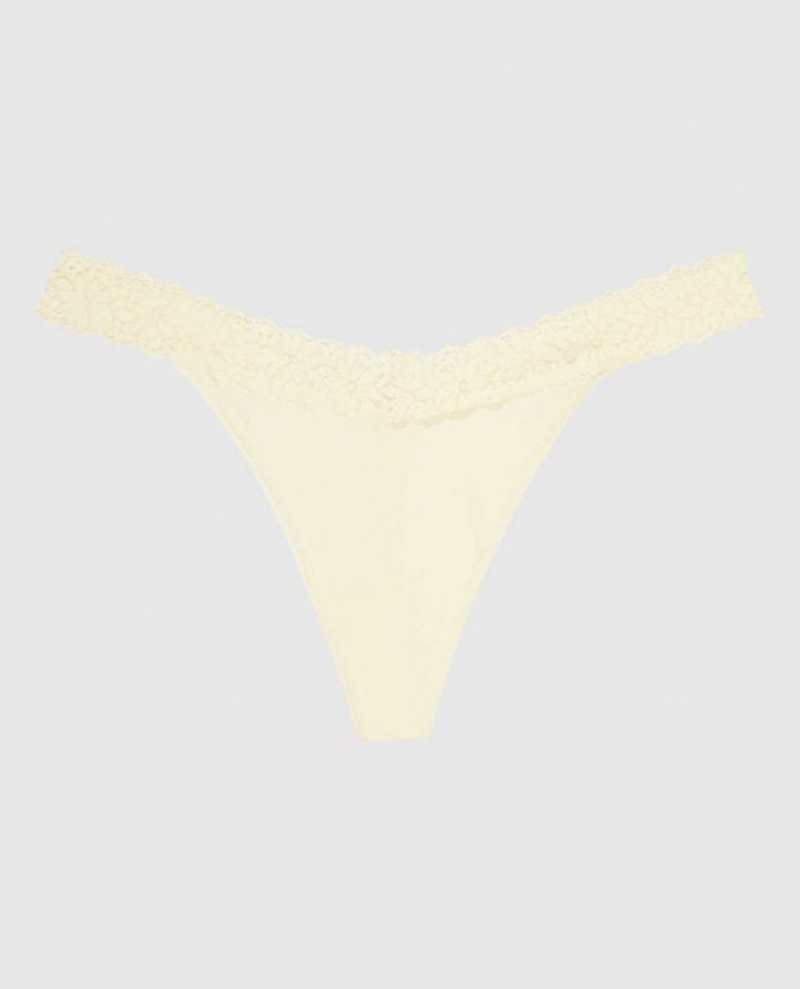 La Senza Thong Panty Women Underwear Cream | GFF2uMTi